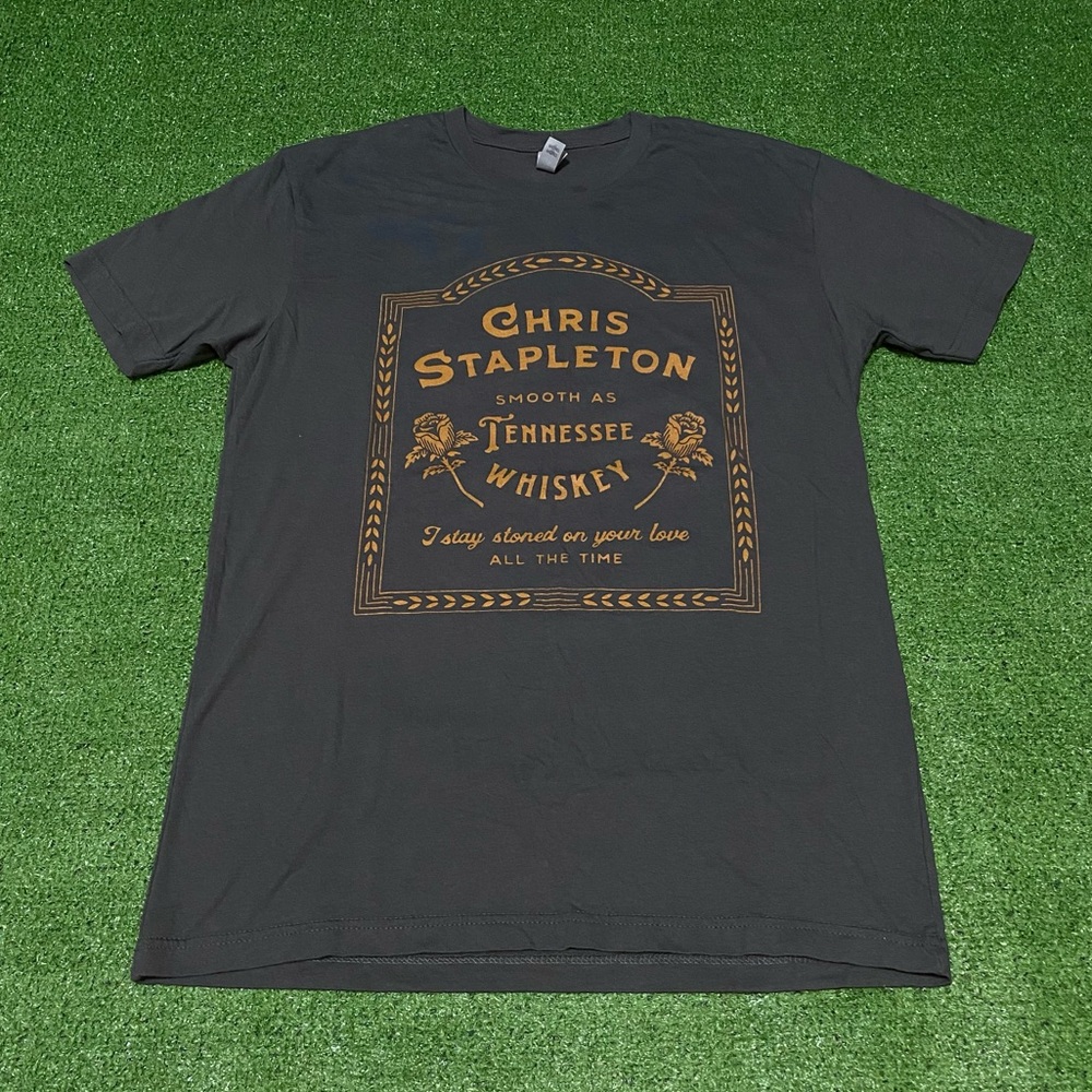 Chris Stapleton Tennessee Whiskey T-Shirt Men's Medium Charcoal Grey Merch